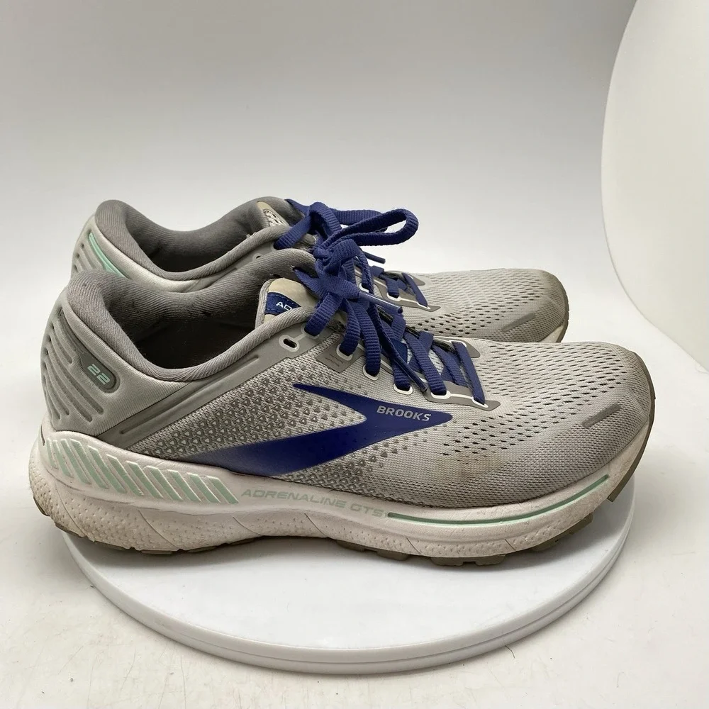Brooks Sneakers Womens 10.5 Adrenaline GTS 22 1203531B045 Gray Running Gym Shoes